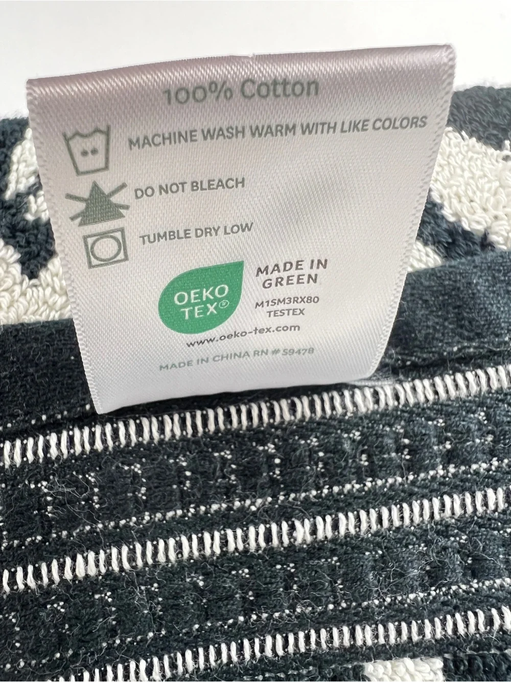 Loft by Loftex Bath Towel Set Bold Floral Black Off White 100% Cotton 8 Pc NEW